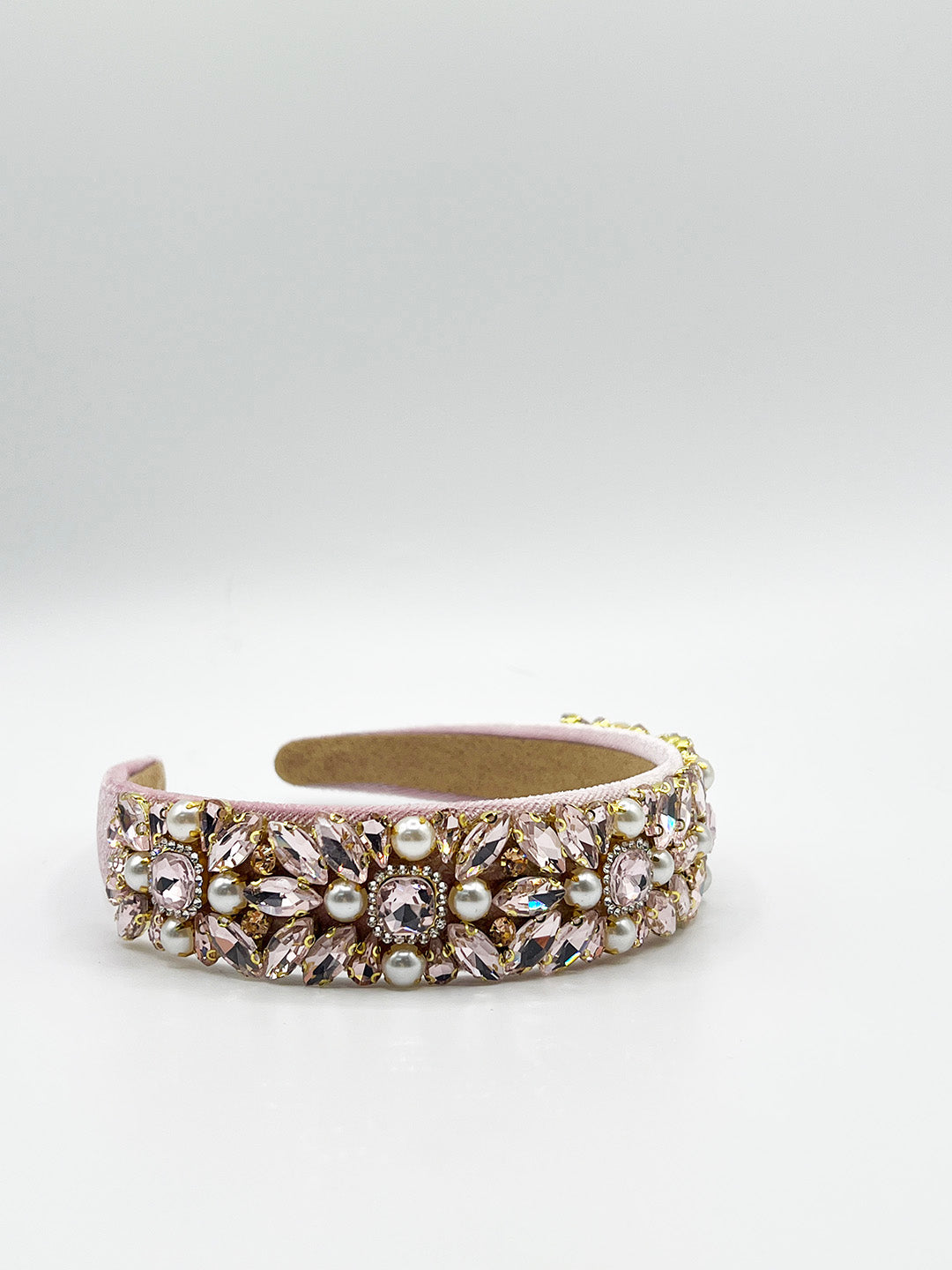 Embellished Crystal Headband In Pink HA310309