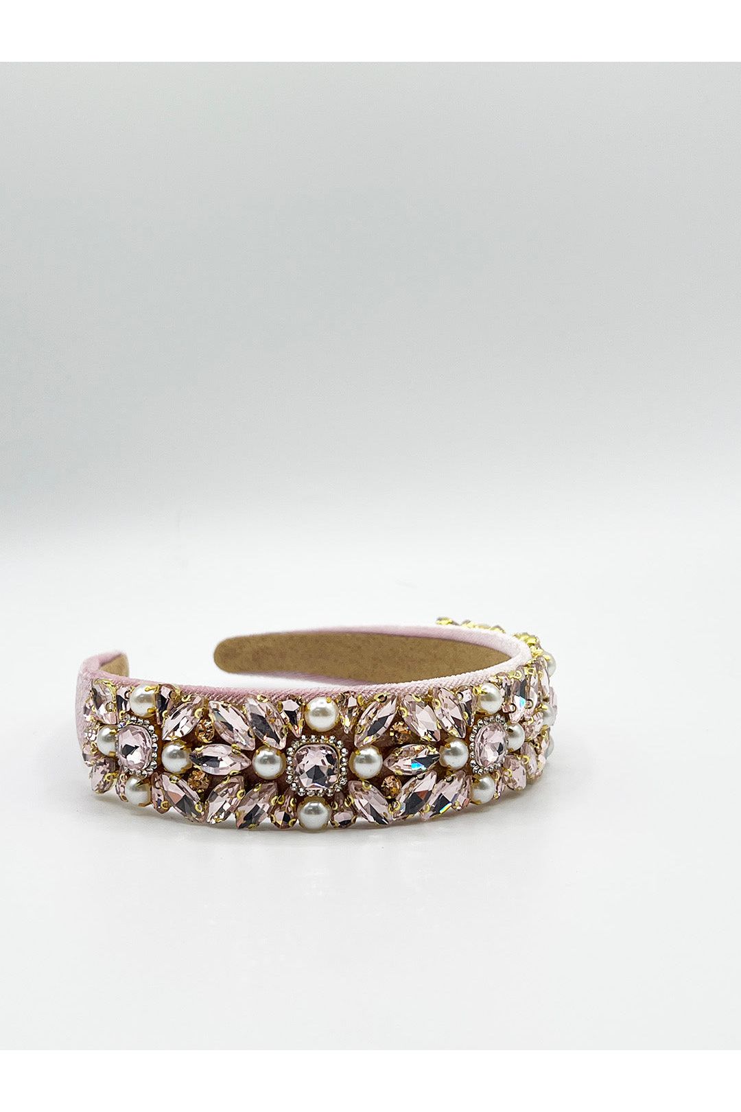Embellished Crystal Headband In Pink HA310309
