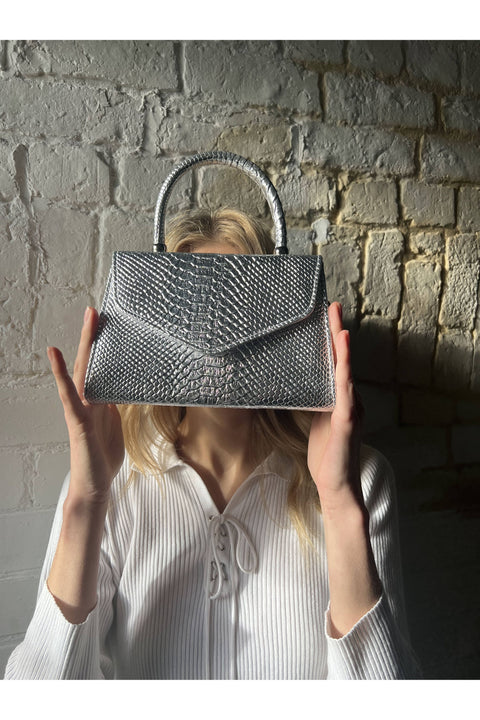 Faux Snakeskin Mini Bag by SVNX