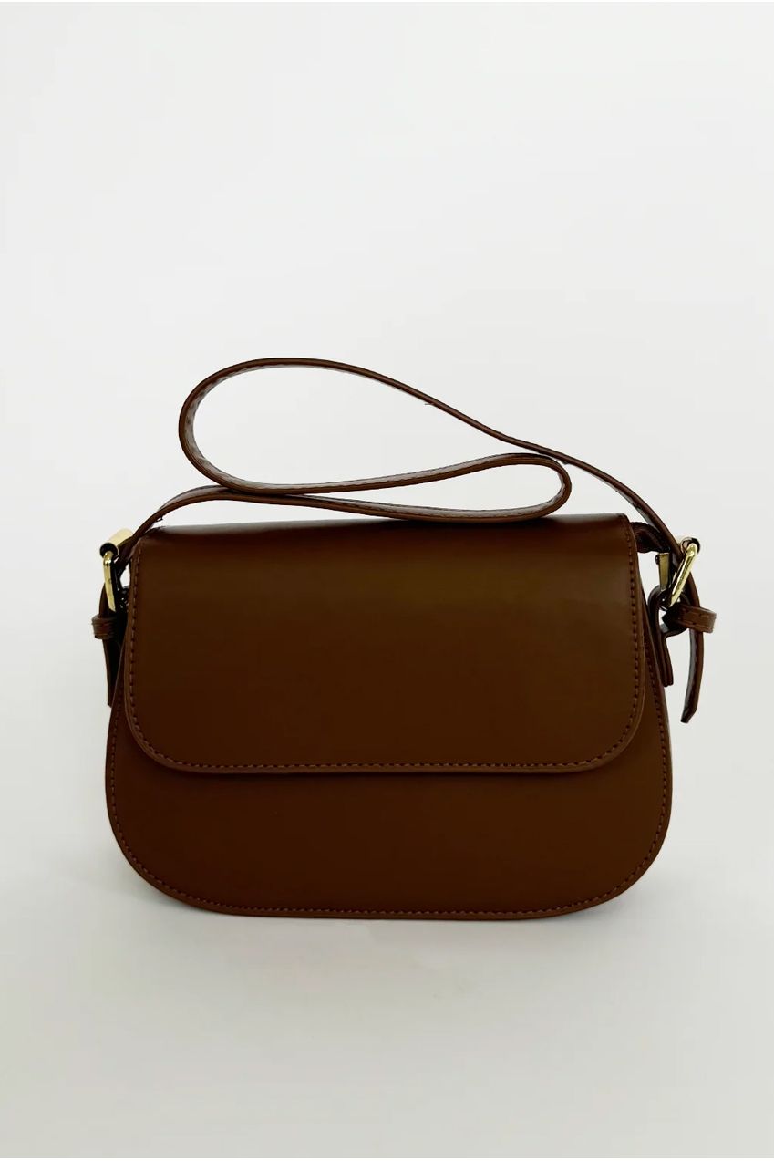 Rounded Cross Body Bag In Brown HB324806