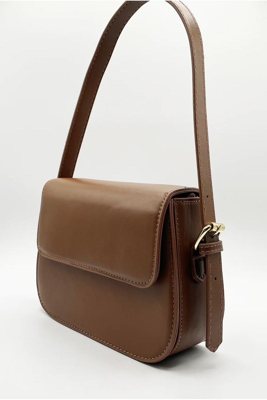 Rounded Cross Body Bag In Brown HB324806