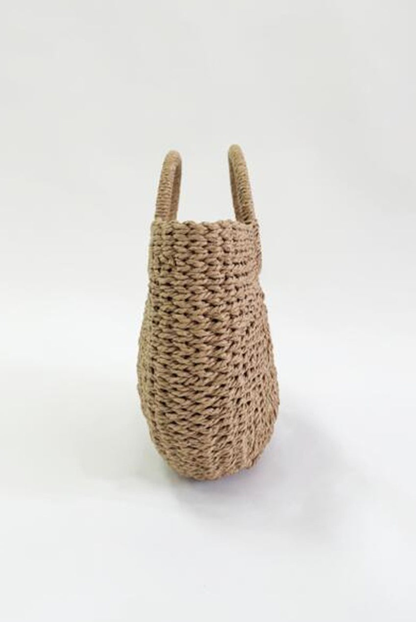 Round Woven Straw Holdall With Circular Handle HB327206