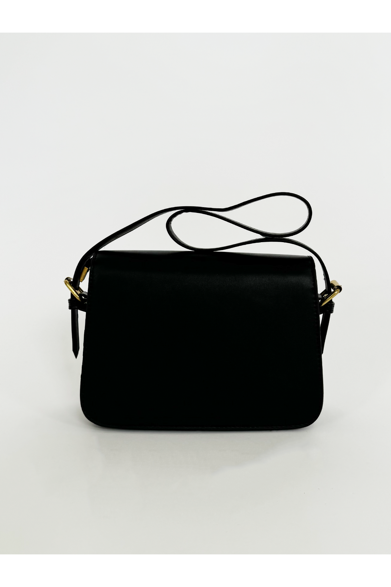 Black Shoulder Bag With Gold Clasp Fastening HB329102
