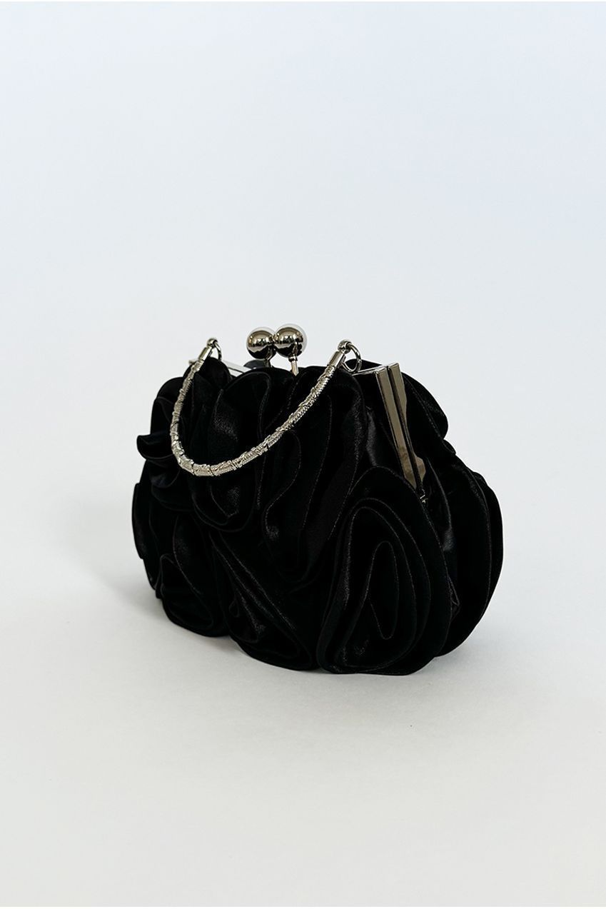 3D Rose Clutch Bag In Black HB331402