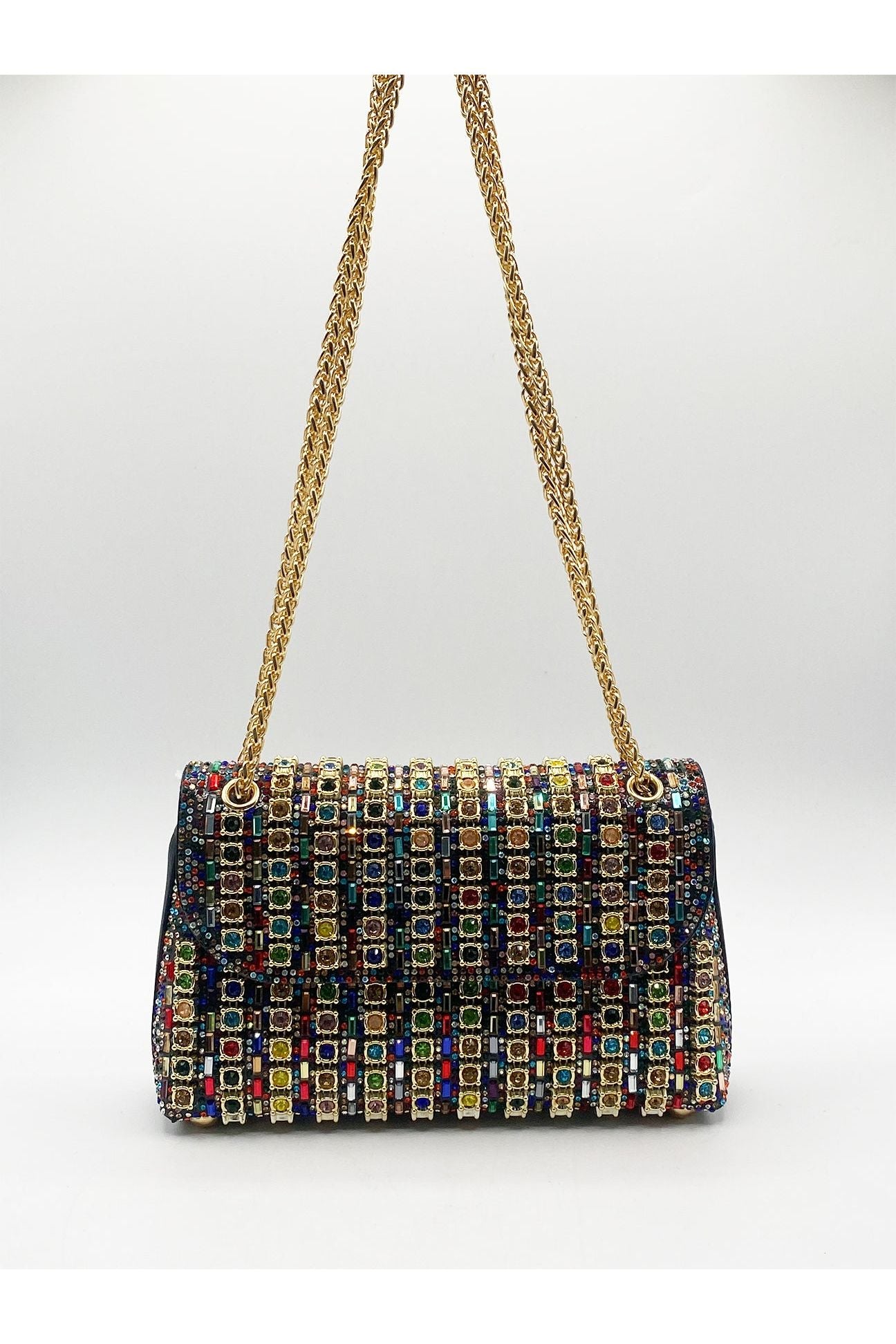 Multicolour Embellished Shoulder Bag HB331901