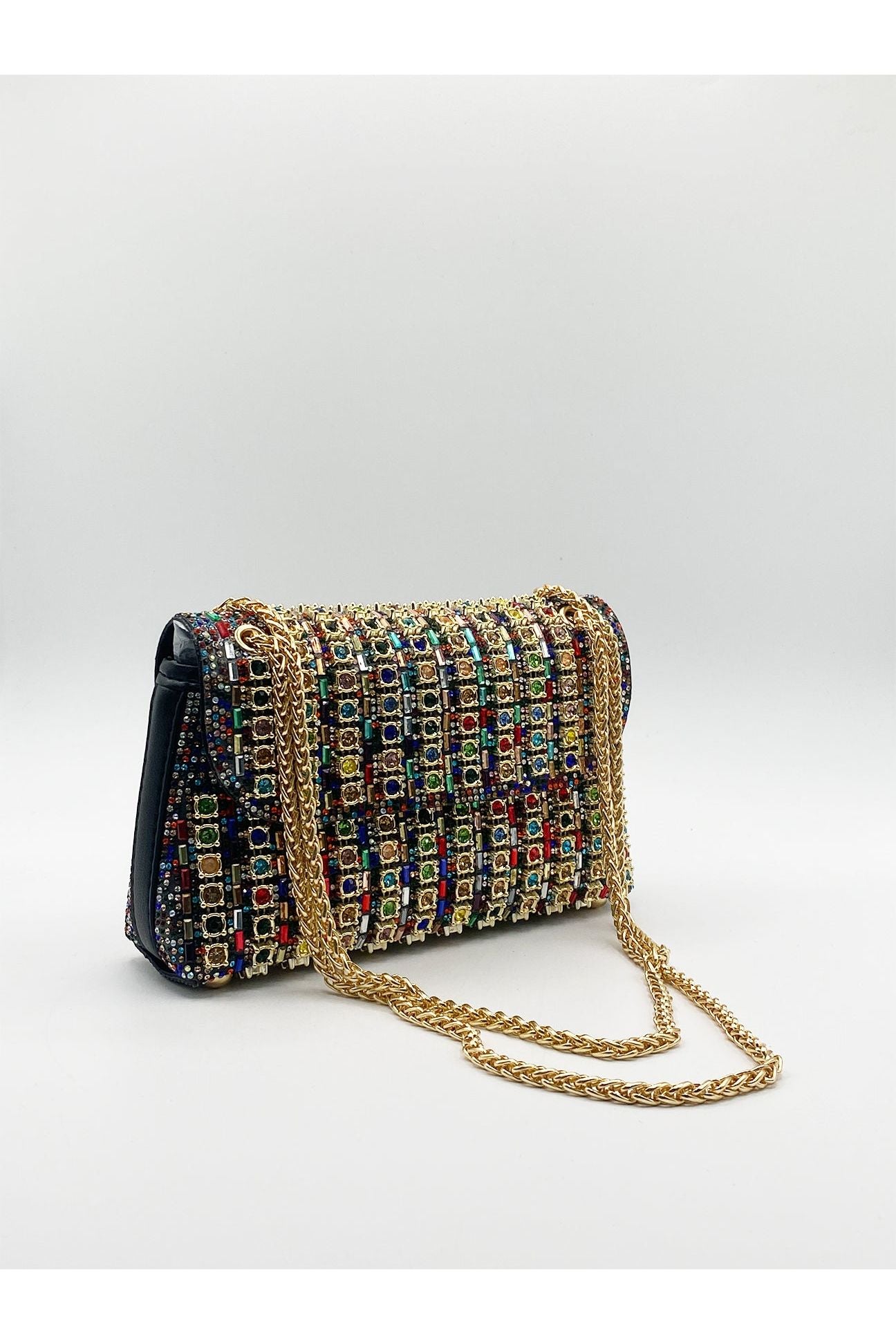 Multicolour Embellished Shoulder Bag HB331901
