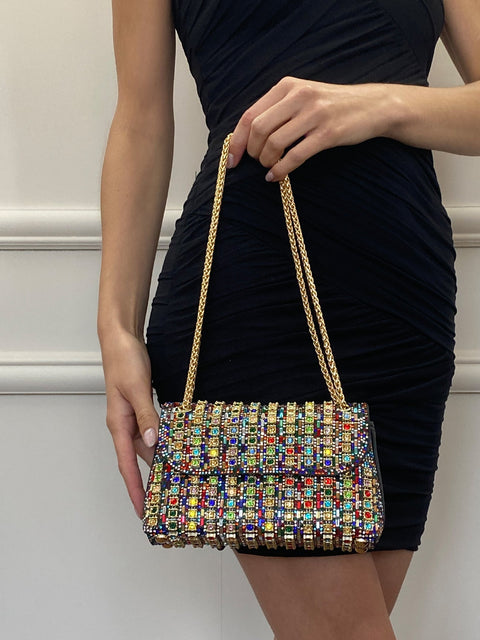 Multicolour Embellished Shoulder Bag by SVNX