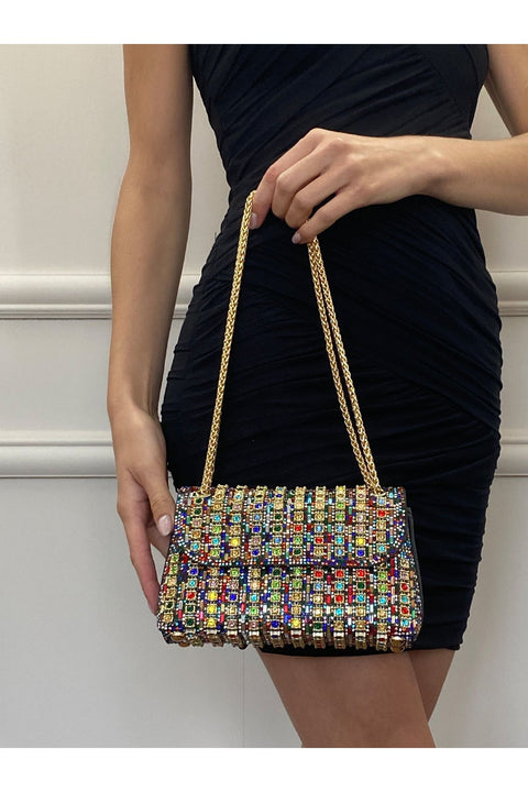 Multicolour Embellished Shoulder Bag by SVNX