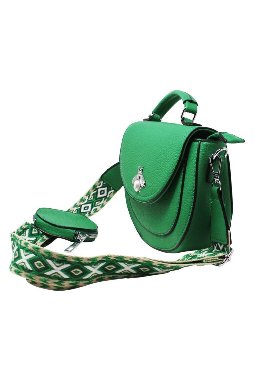 Bee Embellishment Crossbody Bag In Green HB340517