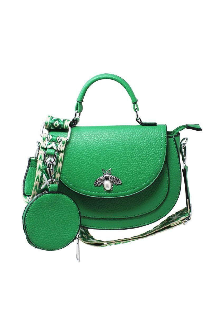 Bee Embellishment Crossbody Bag In Green HB340517