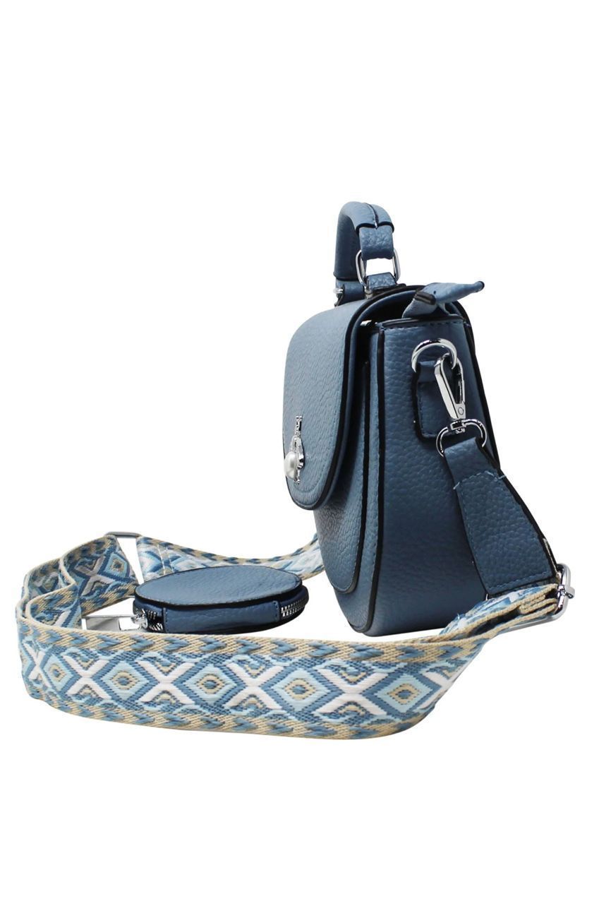 Bee Embellishment Crossbody Bag In Blue HB340520