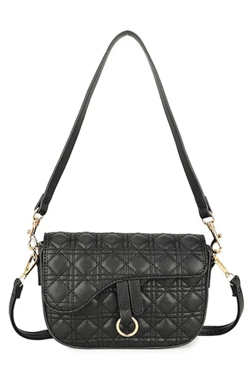 Quilted Crossbody Bag In Black HB343602