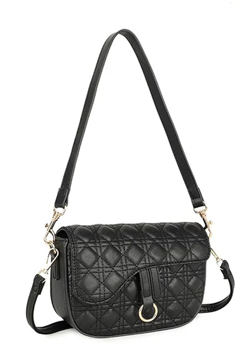 Quilted Crossbody Bag In Black HB343602