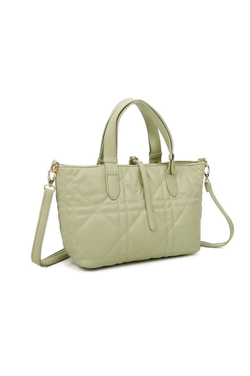 Quilted Tote Bag Pale Green HB344917