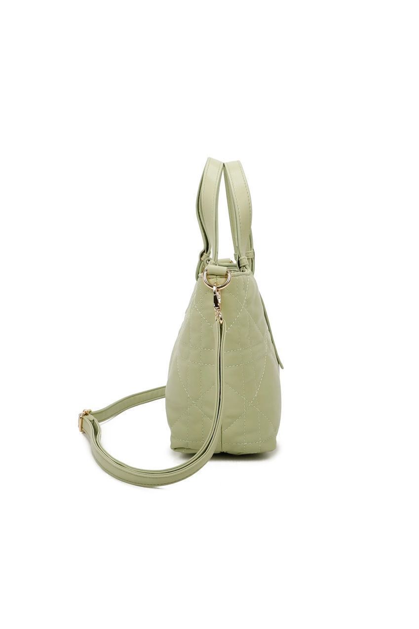 Quilted Tote Bag Pale Green HB344917