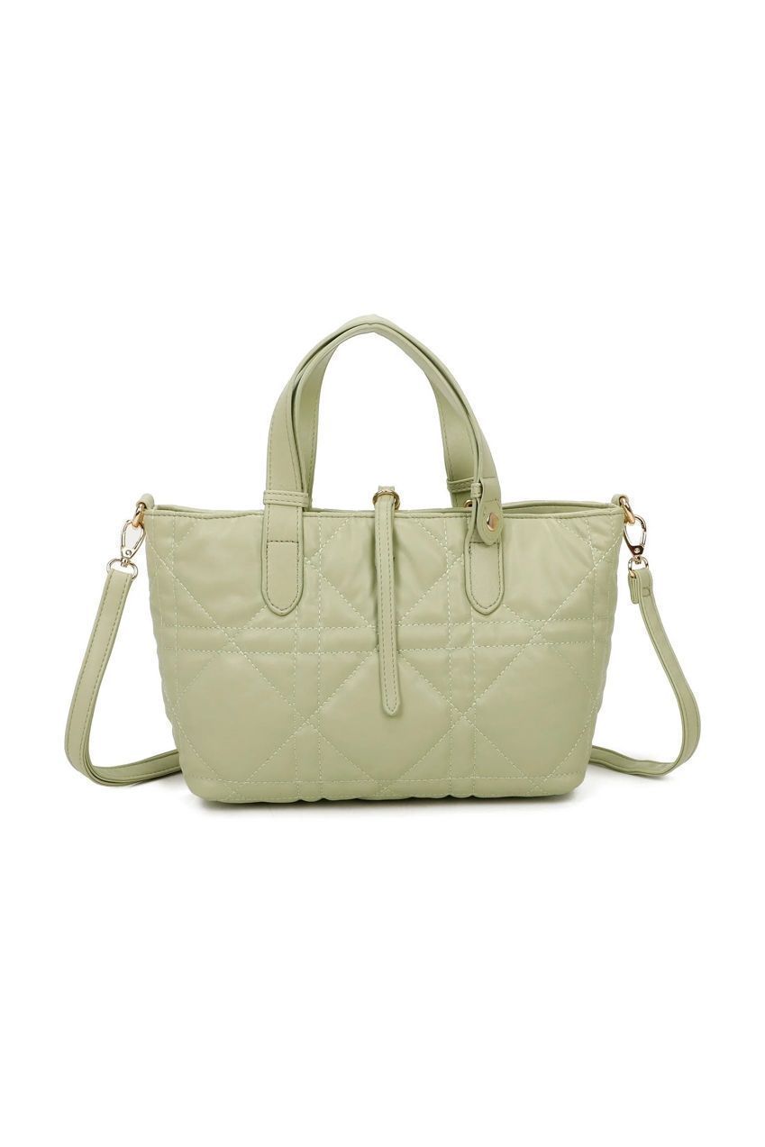 Quilted Tote Bag Pale Green HB344917