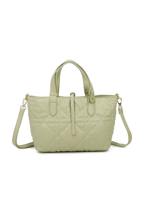 Quilted Tote Bag Pale Green by SVNX