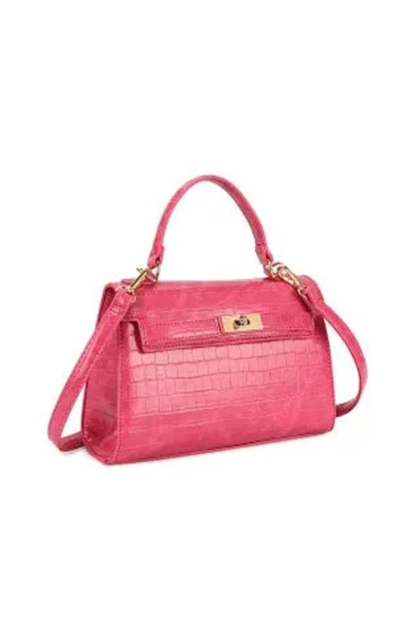 Croc Crossbody In Hot Pink HB345209