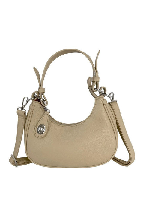 Small Turn-Lock Faux Leather Shoulder Bag by SVNX