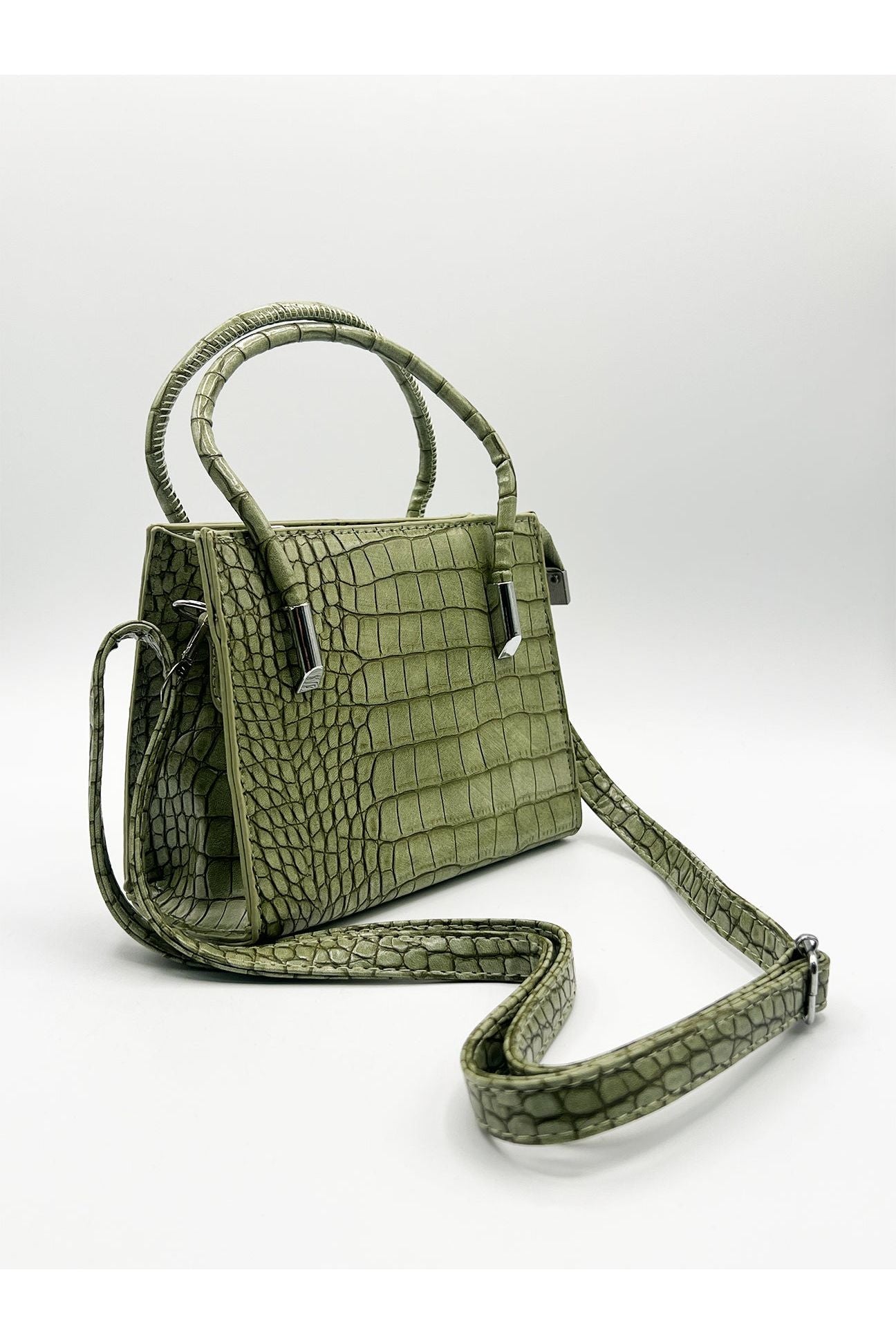 Mini Croc Crossbody Bag In Sage HB350717