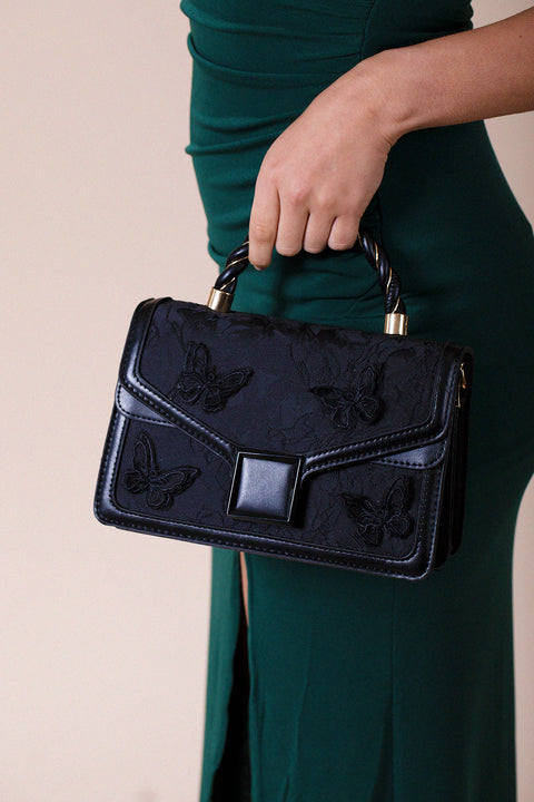 Butterfly Embellished Stachel In Black by SVNX