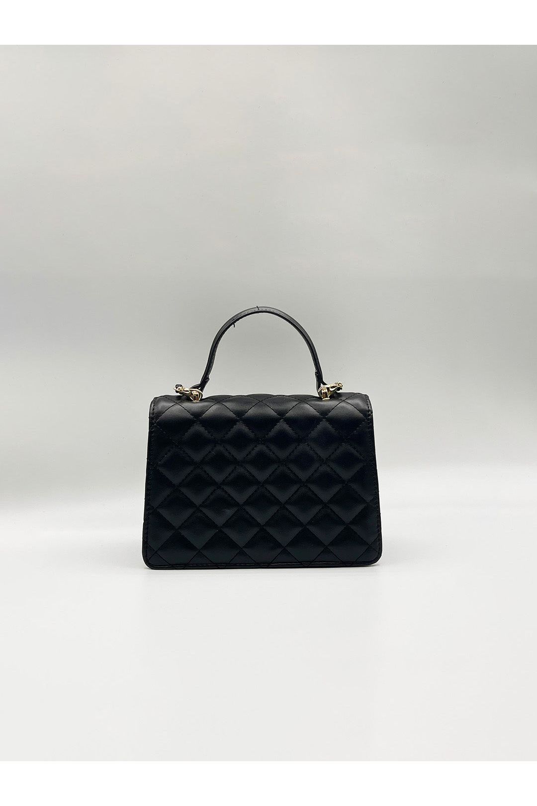 Quilted Top Handle Bag In Black HB360802