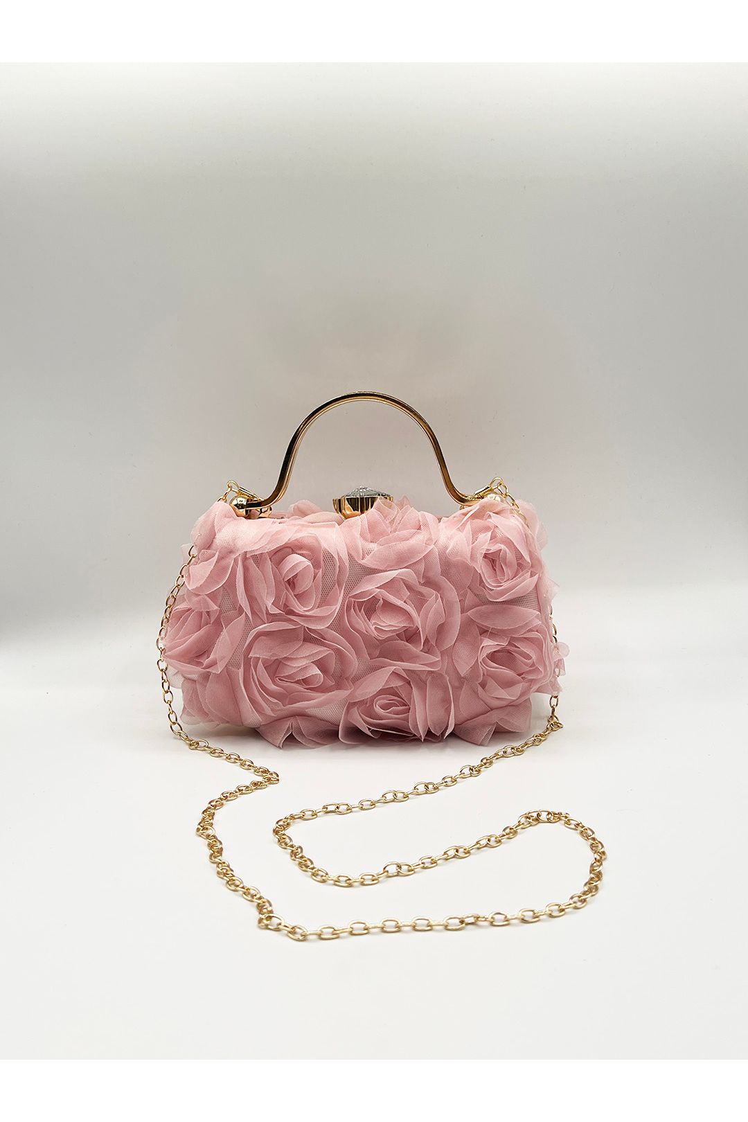 3D Rose Clutch In Pink HB361009