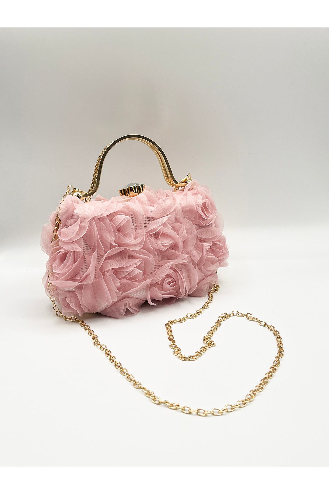 3D Rose Clutch In Pink HB361009