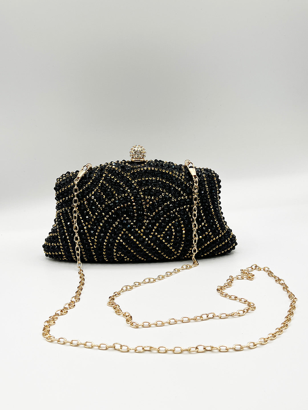 Embellished Clutch Bag In Black HB361602