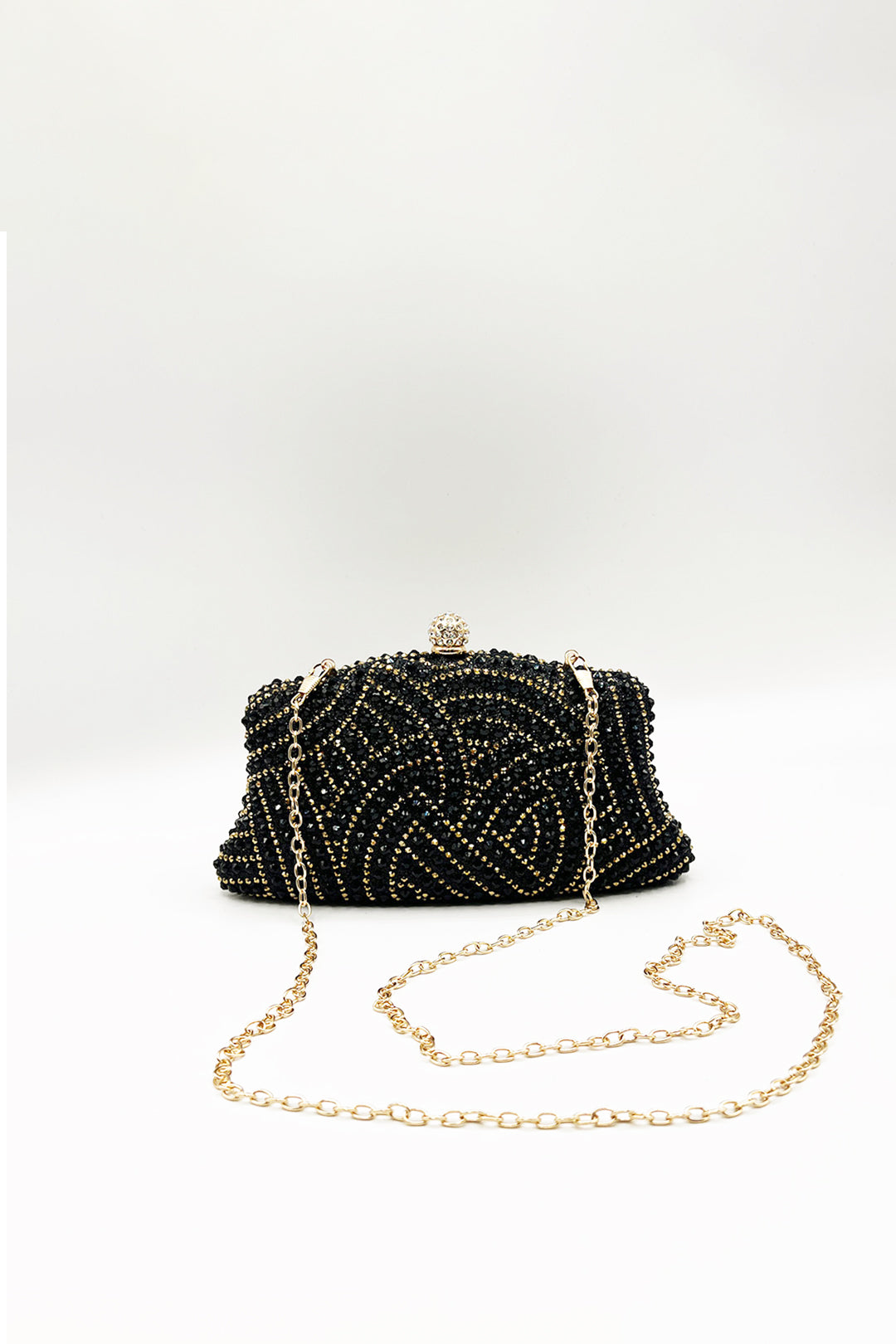 Embellished Clutch Bag In Black HB361602