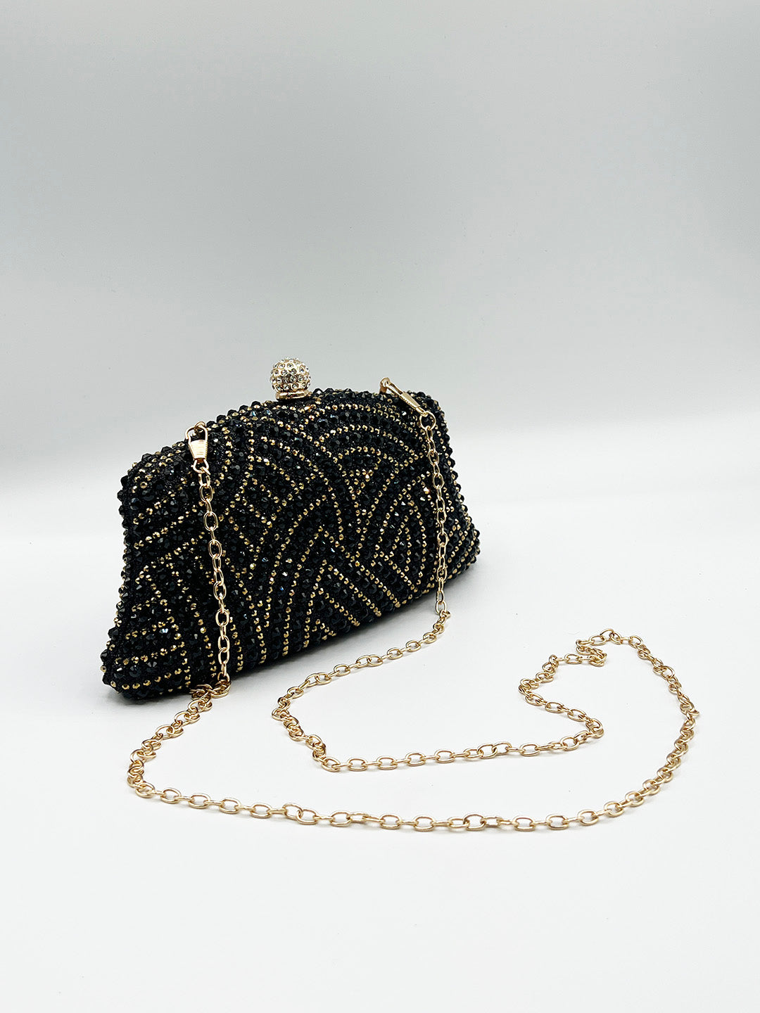 Embellished Clutch Bag In Black HB361602