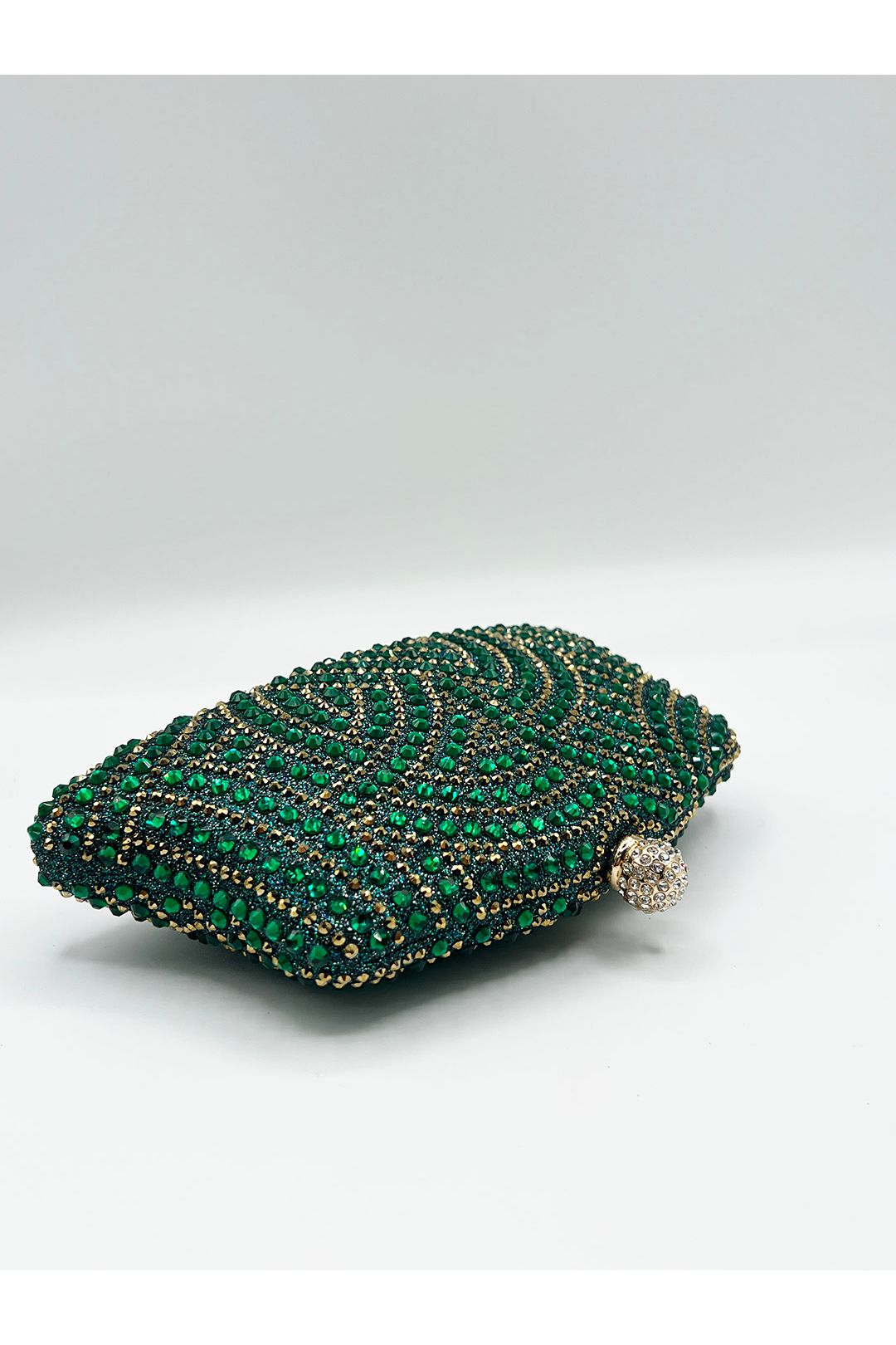 Embellished Clutch Bag In Green HB361617