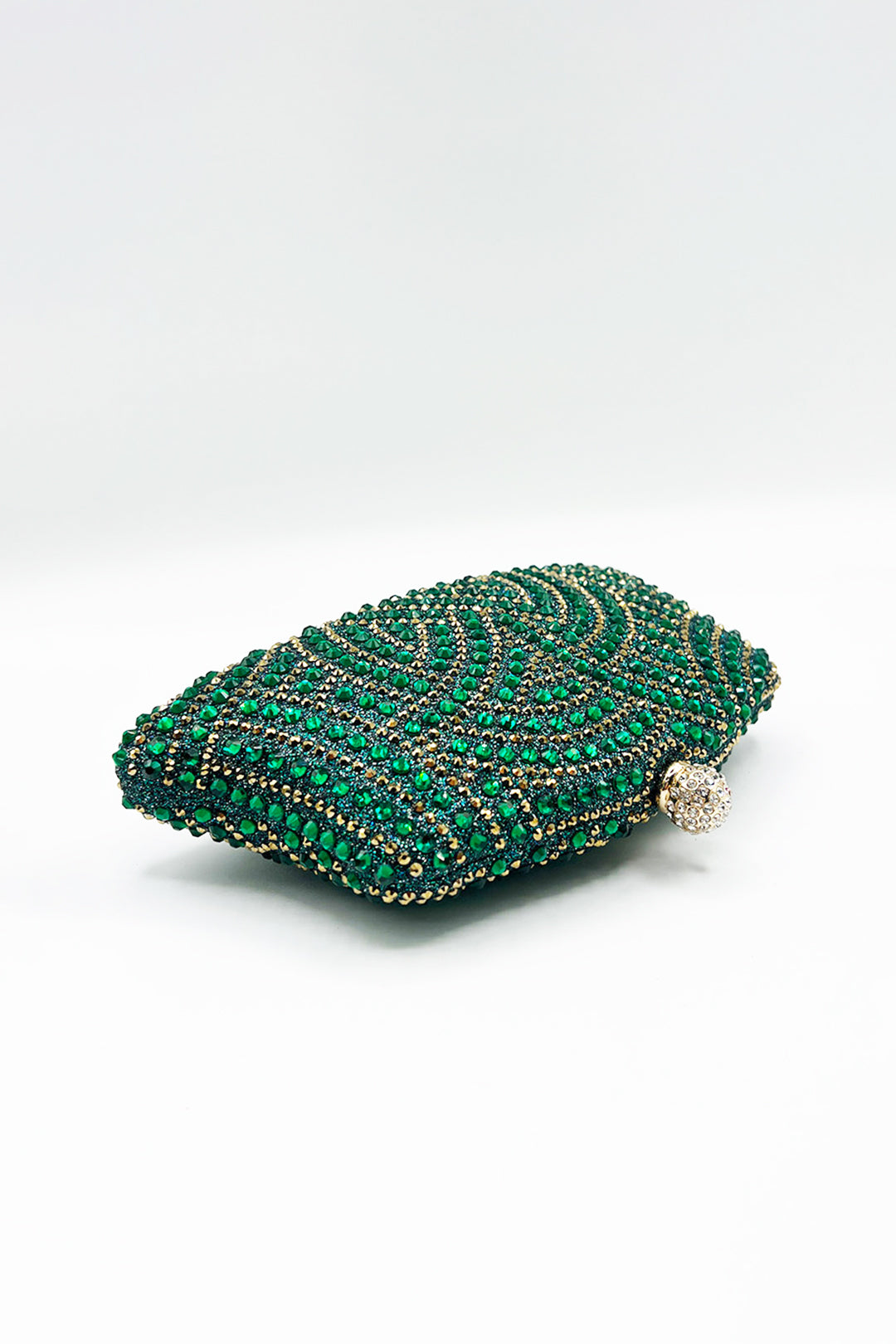 Embellished Clutch Bag In Green HB361617