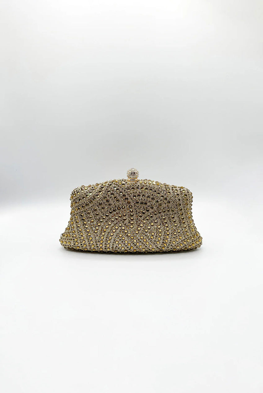 Embellished Clutch Bag In Gold HB361624