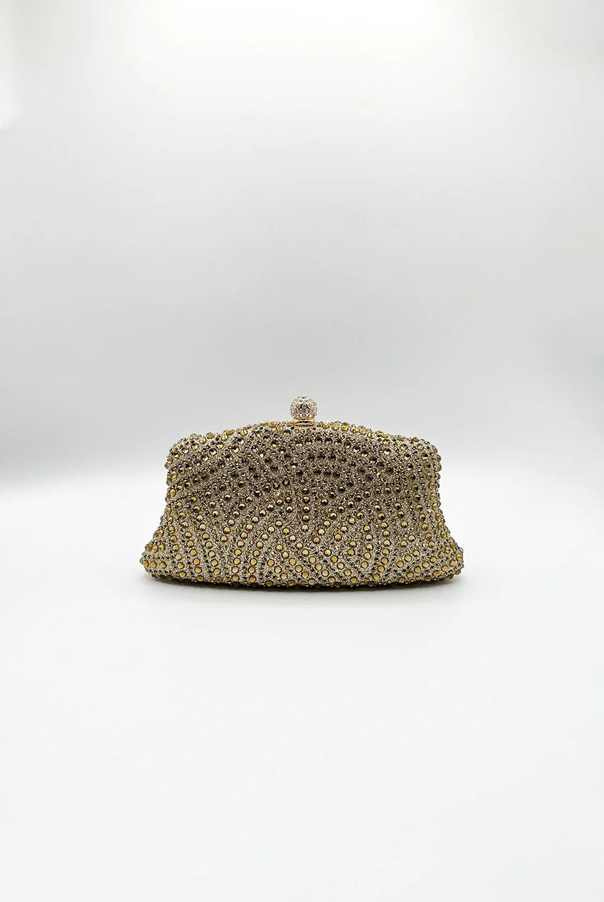 Embellished Clutch Bag In Gold HB361624