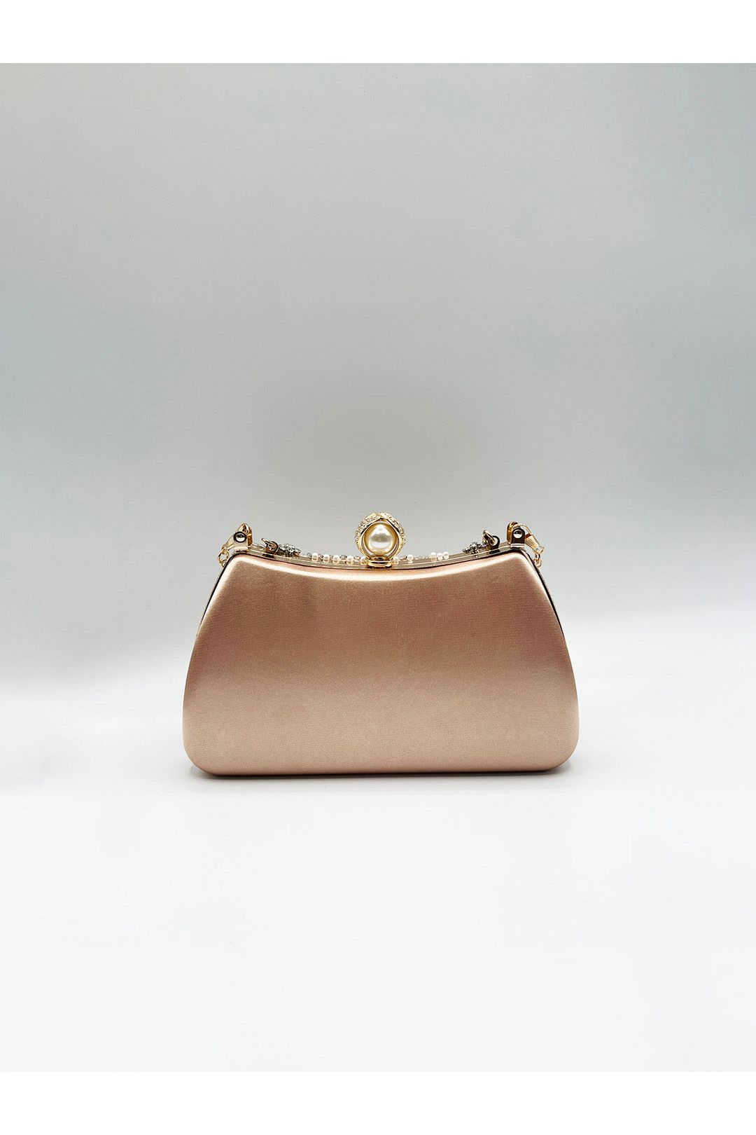 Floral Beaded Clutch Bag In Champagne HB361808