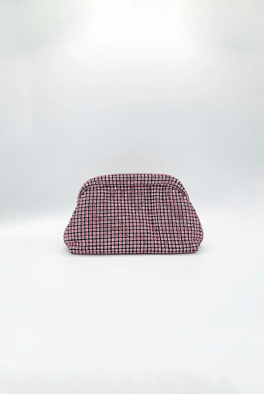 Crystal Pouch Clutch Bag In Pink HB362209