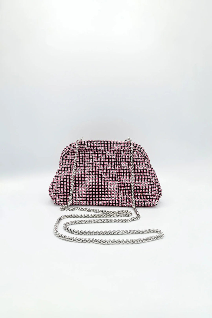 Crystal Pouch Clutch Bag In Pink HB362209