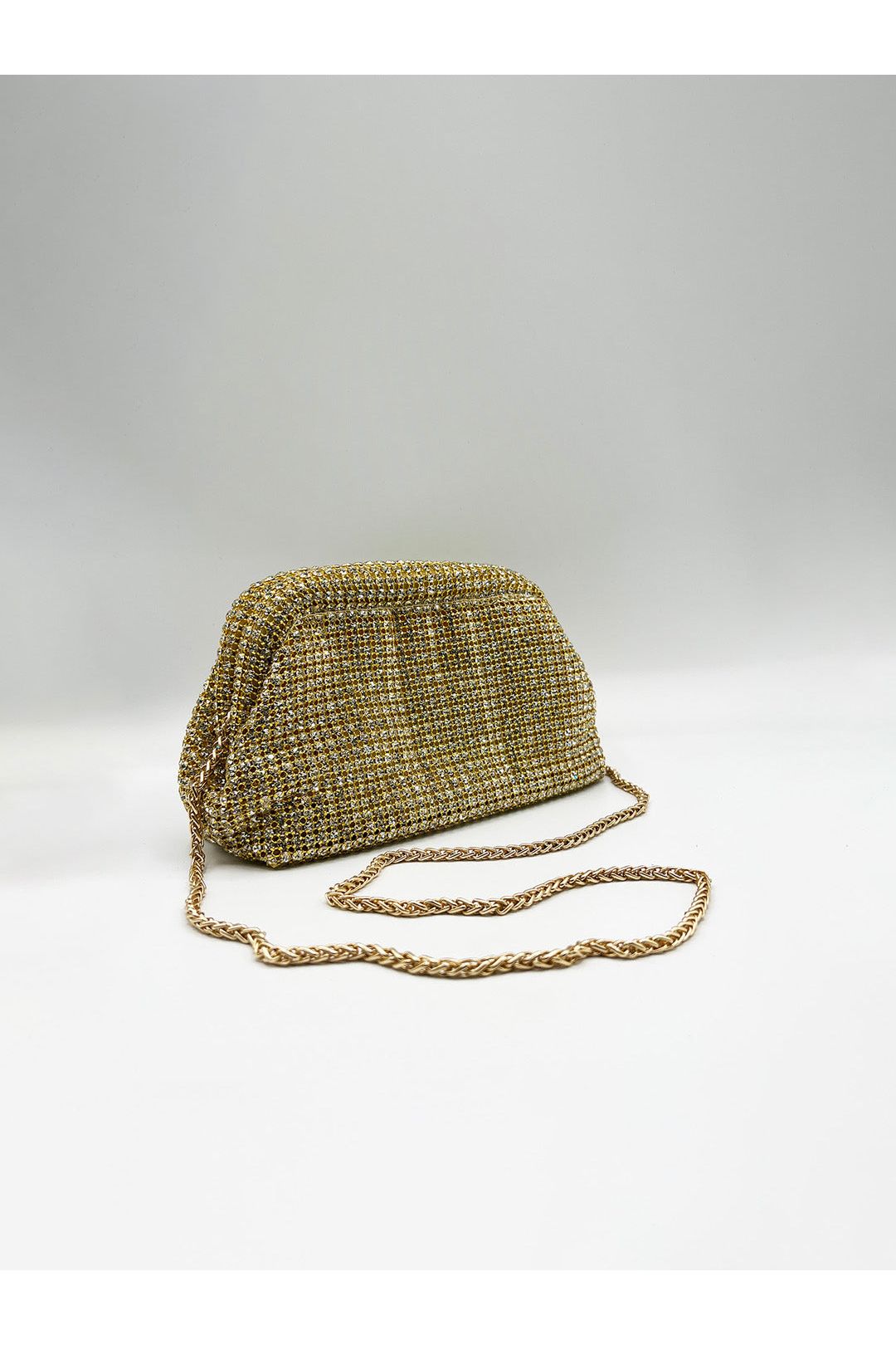 Crystal Pouch Clutch Bag In Gold HB362224
