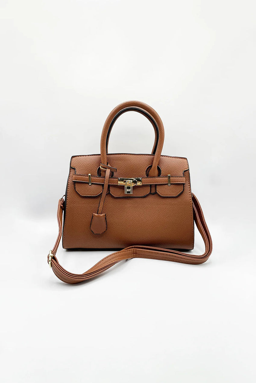Top Handle Satchel Handbag In Brown HB364906