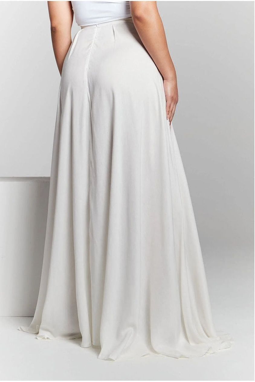 Ivory Pleated Maxi Skirt INF20224