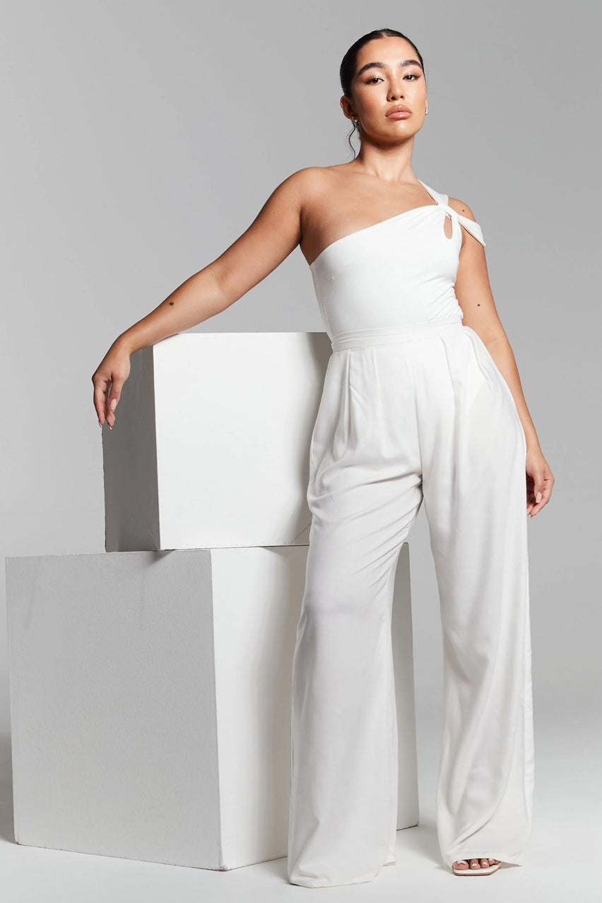 Ivory Pleated Wide Leg Trouser INF20235