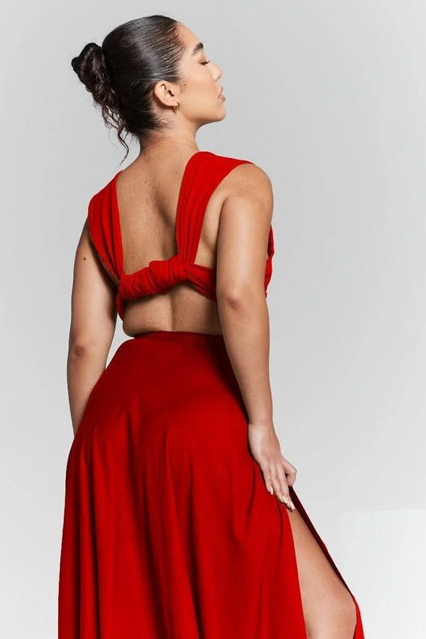 Isla Red Multiway Tie Top INF20274