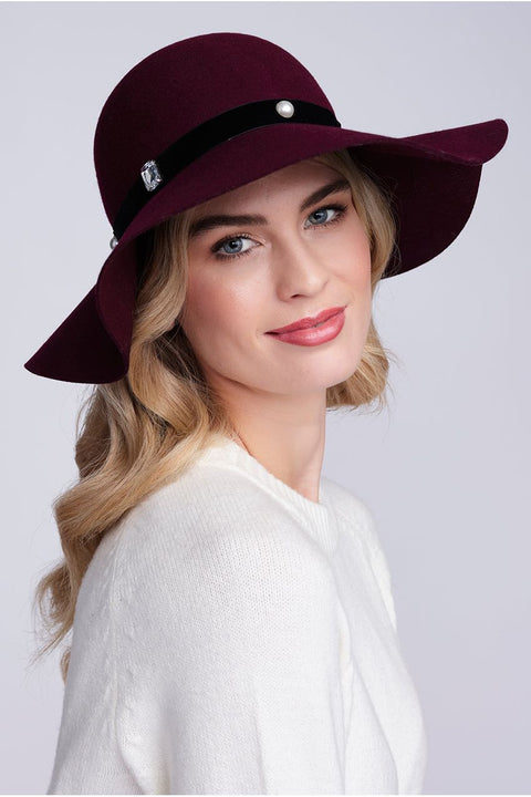 Ivanka Hat - Burgundy by Pia Rossini
