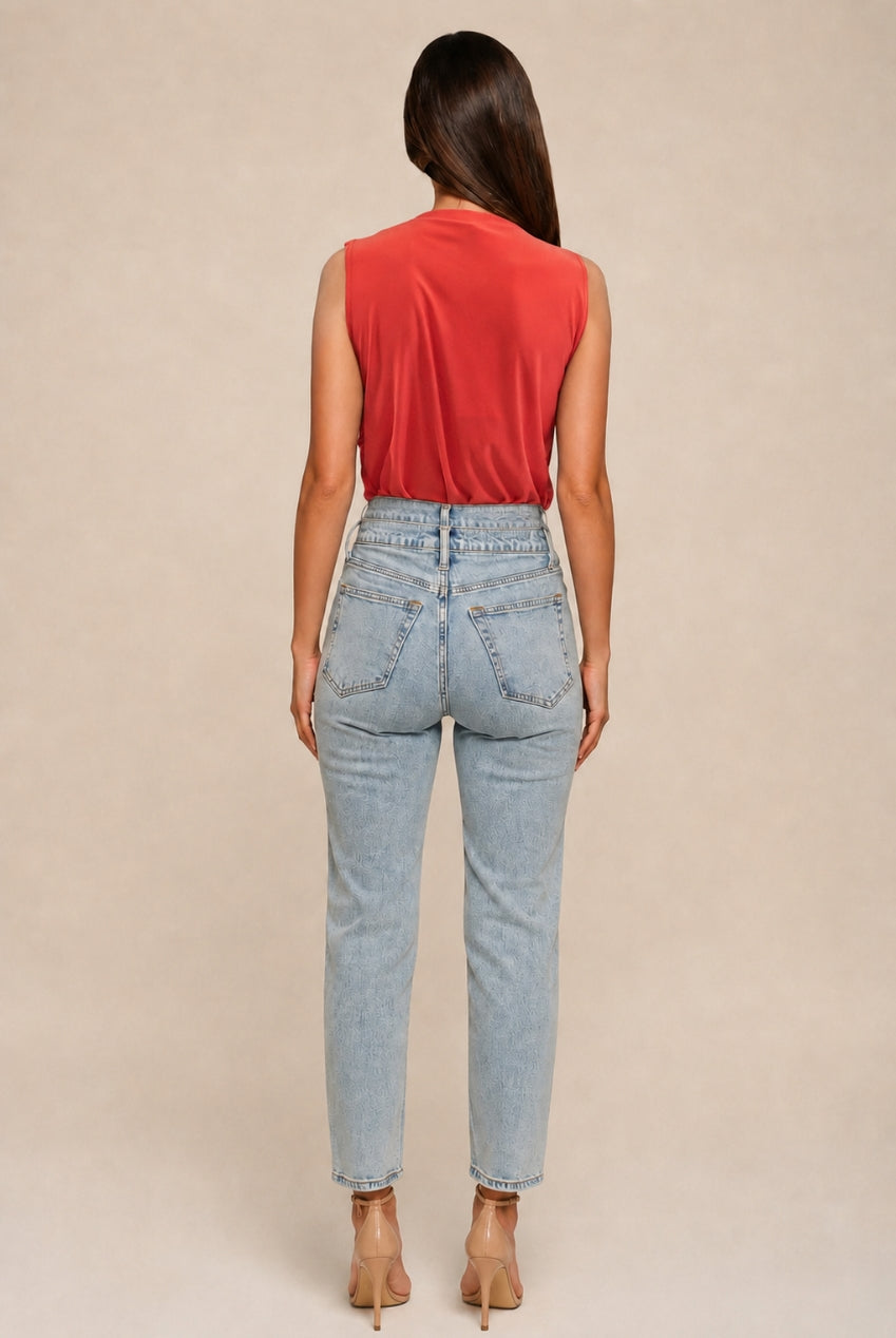 Jade Orange Sleeveless Bodysuit Top JADE-ORANGE-BODY