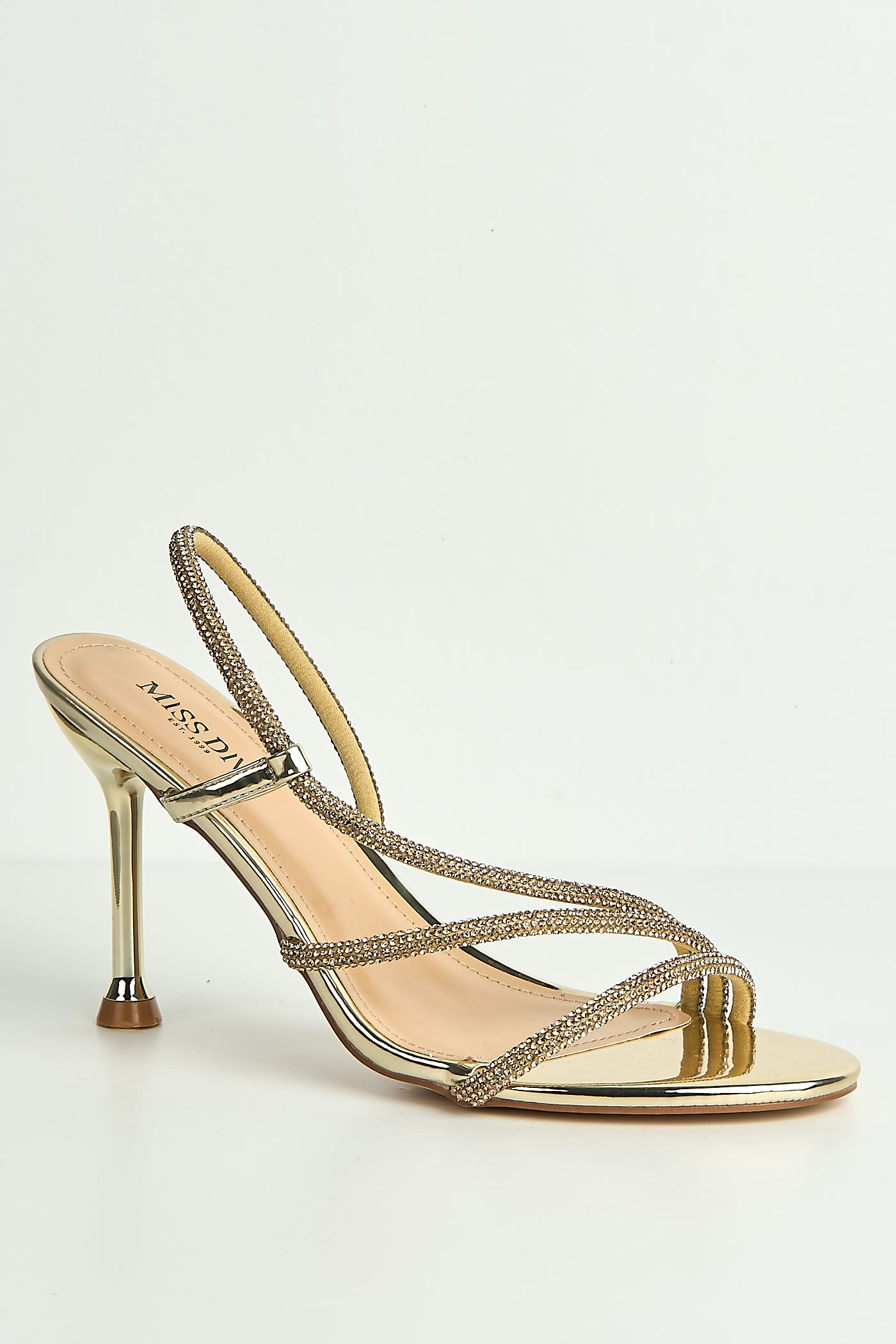 Cady 3 Diamante Band Stiletto Heeled Sandals In Gold LIQUORICE2-GOL