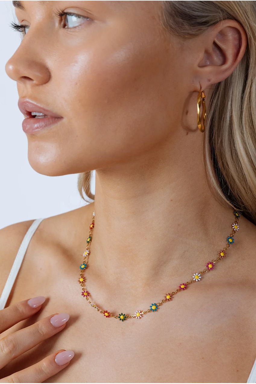 Daisy Chain Necklace In Multi Gold JE401501