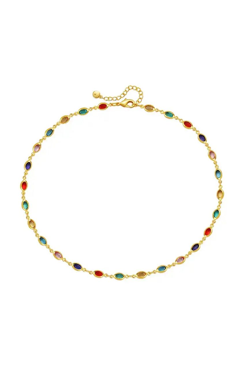 Multicolour Oval Chain Necklace JE401901