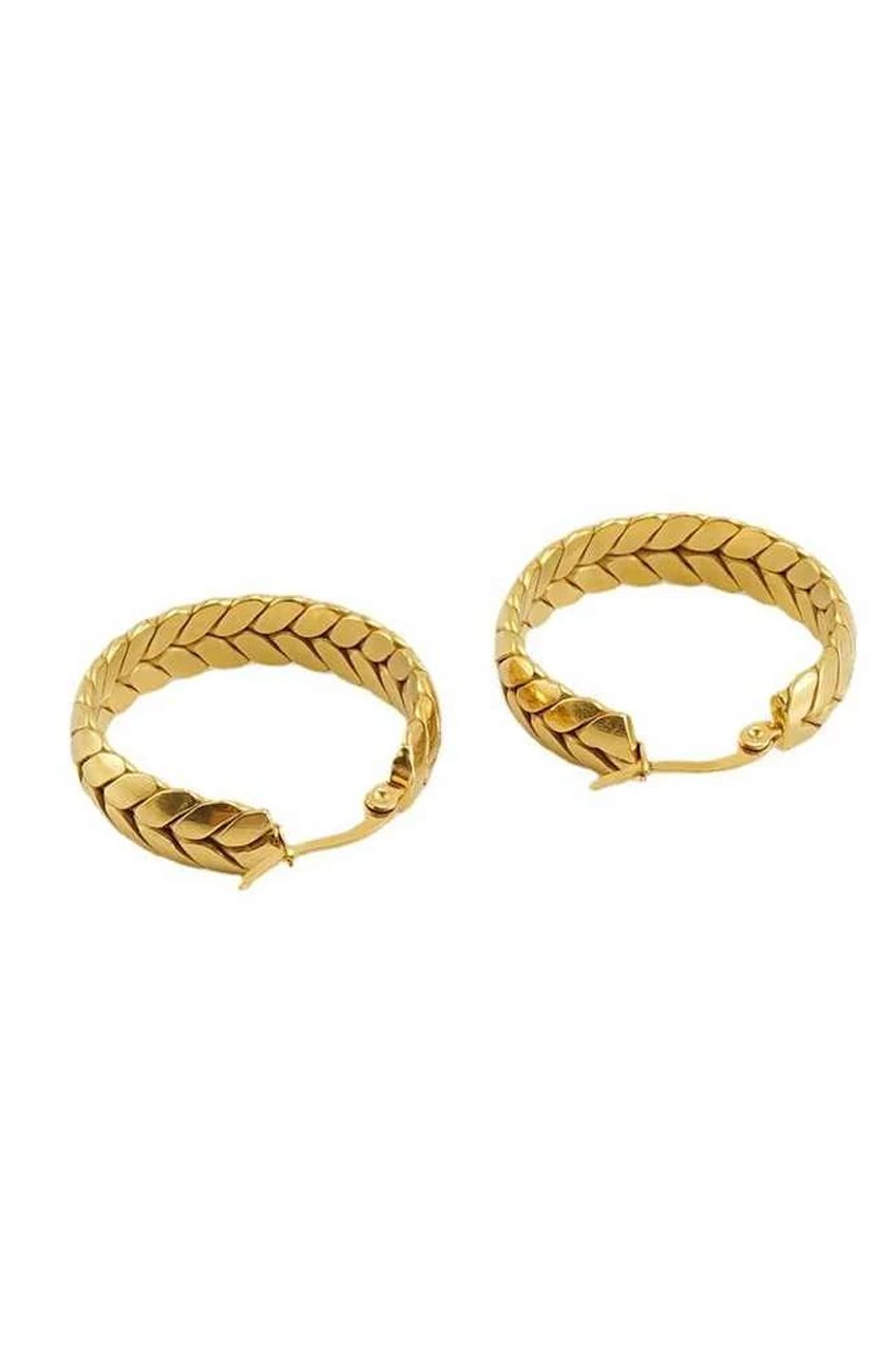 Braided Hoop Earrings In Gold JE402324