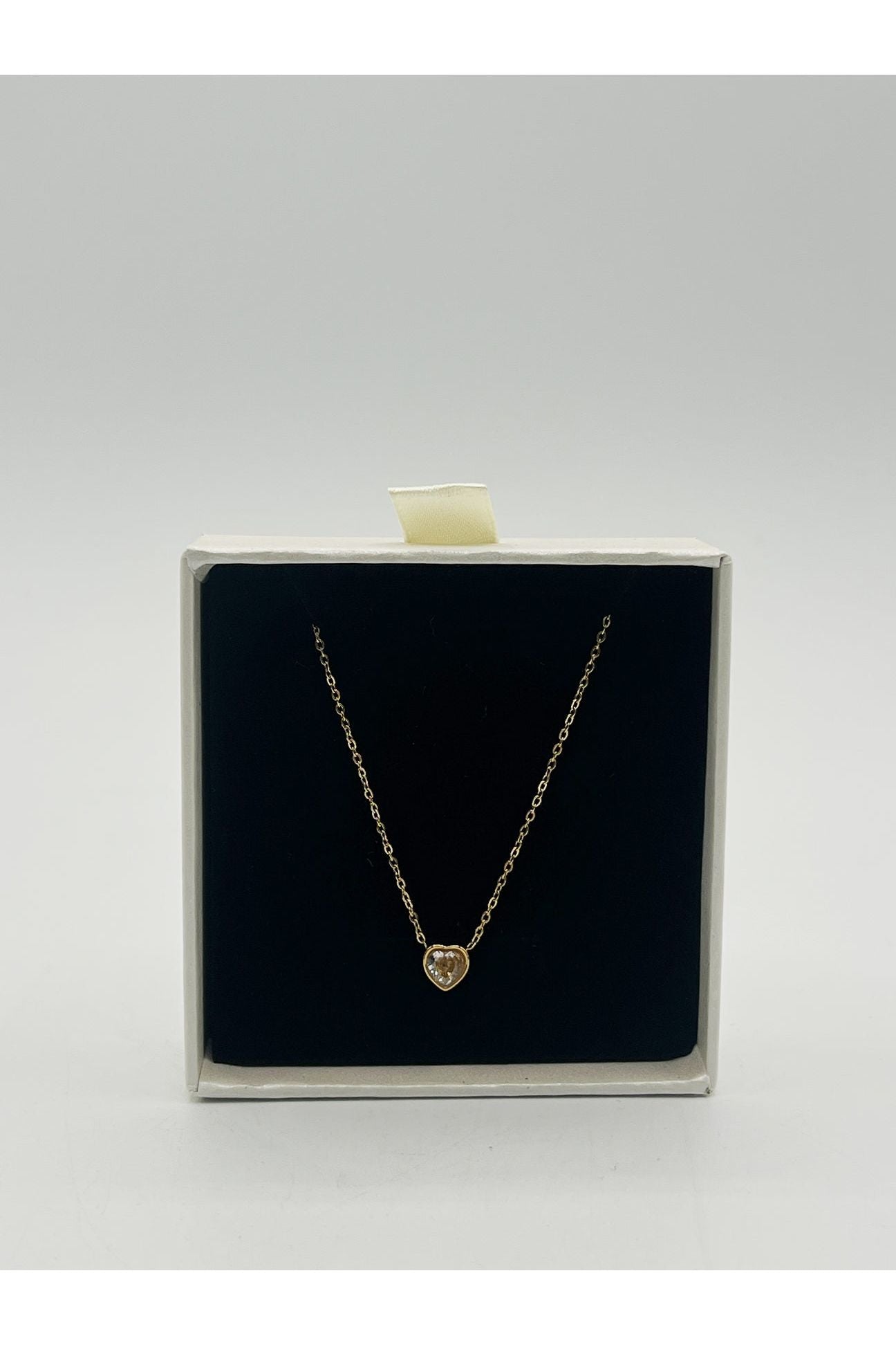 Mini Crystal Heart Necklace In Gold - Gift Boxed JE403824